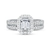 Thumbnail Image 3 of 1.75 CT. T.W. Emerald-Cut Diamond Frame Bridal Set in Platinum (I/SI2)