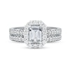 Thumbnail Image 2 of 1.75 CT. T.W. Emerald-Cut Diamond Frame Bridal Set in Platinum (I/SI2)