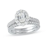 Thumbnail Image 0 of 1.75 CT. T.W. Oval Diamond Scallop Frame Bridal Set in Platinum (I/SI2)