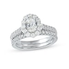 Thumbnail Image 1 of 1.75 CT. T.W. Oval Diamond Scallop Frame Bridal Set in Platinum (I/SI2)