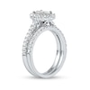 Thumbnail Image 2 of 1.75 CT. T.W. Oval Diamond Scallop Frame Bridal Set in Platinum (I/SI2)