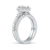 Thumbnail Image 1 of 1.75 CT. T.W. Oval Diamond Scallop Frame Bridal Set in Platinum (I/SI2)