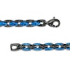 Thumbnail Image 3 of Men's 6.0mm Link Chain Bracelet in Stainless Steel with Black and Blue Ion-Plate - 9"