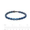 Thumbnail Image 4 of Men's 6.0mm Link Chain Bracelet in Stainless Steel with Black and Blue Ion-Plate - 9"