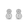 Thumbnail Image 3 of 1.00 CT. T.W. Diamond Frame Double Drop Earrings in 10K White Gold