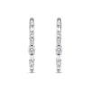 1.00 CT. T.W. Baguette and Round Diamond Alternating Oval Hoop Earrings in 10K Gold