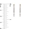 Thumbnail Image 4 of 1.00 CT. T.W. Baguette and Round Diamond Alternating Oval Hoop Earrings in 10K Gold