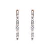 Thumbnail Image 3 of 1.00 CT. T.W. Baguette and Round Diamond Alternating Oval Hoop Earrings in 10K Rose Gold