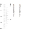 Thumbnail Image 4 of 1.00 CT. T.W. Baguette and Round Diamond Alternating Oval Hoop Earrings in 10K Rose Gold