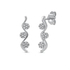0.15 CT. T.W. Multi-Diamond Three Stone Linear Wave Drop Earrings in 10K Gold