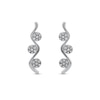 0.15 CT. T.W. Multi-Diamond Three Stone Linear Wave Drop Earrings in 10K Gold
