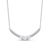 Thumbnail Image 1 of 0.50 CT. T.W. Diamond Curved Bar Necklace in 10K White Gold