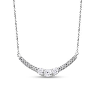 0.50 CT. T.W. Diamond Curved Bar Necklace in 10K Gold