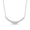 Thumbnail Image 2 of 0.50 CT. T.W. Diamond Curved Bar Necklace in 10K White Gold
