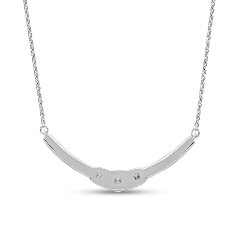 Main Image 2 of 0.50 CT. T.W. Diamond Curved Bar Necklace in 10K White Gold