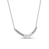 Thumbnail Image 3 of 0.50 CT. T.W. Diamond Curved Bar Necklace in 10K White Gold