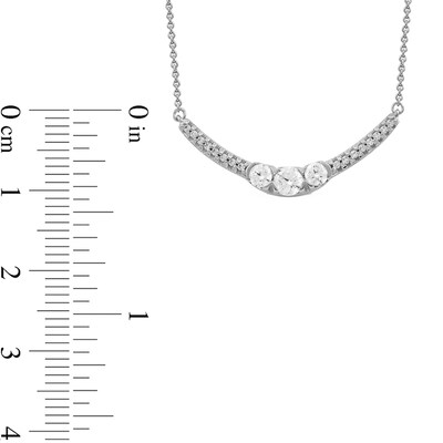 0.50 CT. T.W. Diamond Curved Bar Necklace in 10K Gold