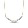 Thumbnail Image 1 of 0.50 CT. T.W. Diamond Curved Bar Necklace in 10K Gold