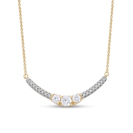 0.50 CT. T.W. Diamond Curved Bar Necklace in 10K Gold