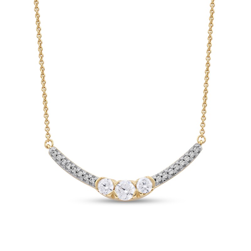 0.50 CT. T.W. Diamond Curved Bar Necklace in 10K Gold|Peoples Jewellers