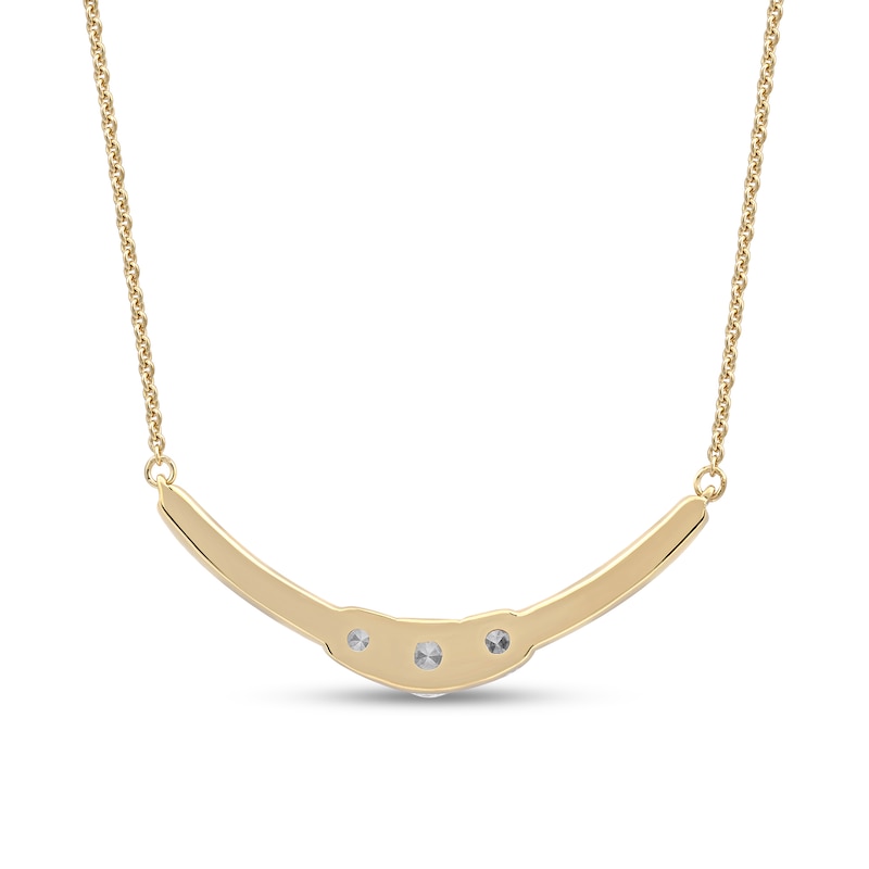 0.50 CT. T.W. Diamond Curved Bar Necklace in 10K Gold