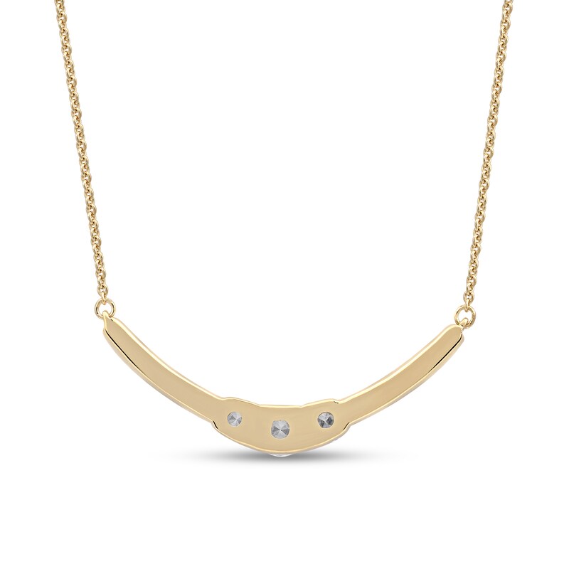 Main Image 2 of 0.50 CT. T.W. Diamond Curved Bar Necklace in 10K Gold