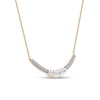 Thumbnail Image 3 of 0.50 CT. T.W. Diamond Curved Bar Necklace in 10K Gold