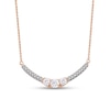Thumbnail Image 1 of 0.50 CT. T.W. Diamond Curved Bar Necklace in 10K Rose Gold
