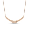 Thumbnail Image 2 of 0.50 CT. T.W. Diamond Curved Bar Necklace in 10K Rose Gold