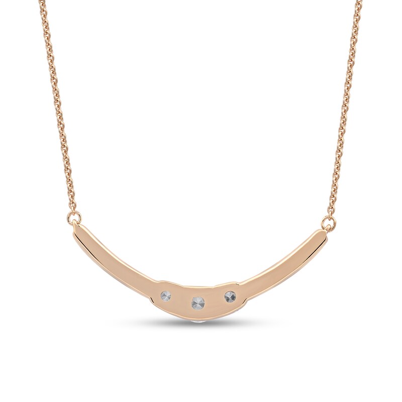 Main Image 2 of 0.50 CT. T.W. Diamond Curved Bar Necklace in 10K Rose Gold
