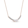 Thumbnail Image 3 of 0.50 CT. T.W. Diamond Curved Bar Necklace in 10K Rose Gold