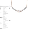 Thumbnail Image 4 of 0.50 CT. T.W. Diamond Curved Bar Necklace in 10K Rose Gold