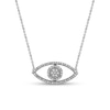 0.10 CT. T.W. Diamond Beaded Evil Eye Necklace in 10K Gold