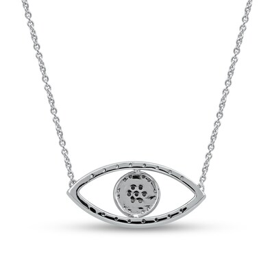 0.10 CT. T.W. Diamond Beaded Evil Eye Necklace in 10K Gold