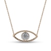 Thumbnail Image 2 of 0.10 CT. T.W. Diamond Beaded Evil Eye Necklace in 10K Gold