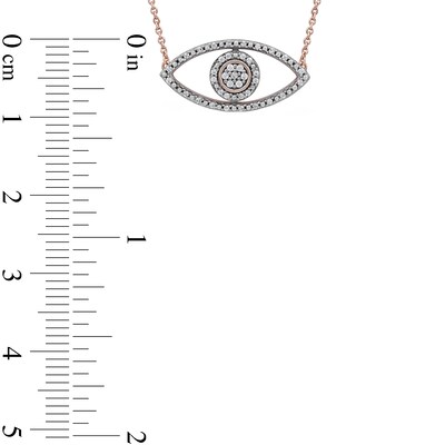 0.10 CT. T.W. Diamond Beaded Evil Eye Necklace in 10K Rose Gold