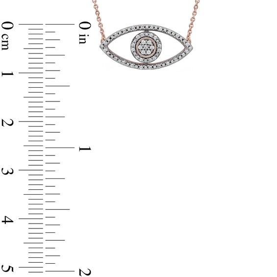 0.10 CT. T.W. Diamond Beaded Evil Eye Necklace in 10K Rose Gold