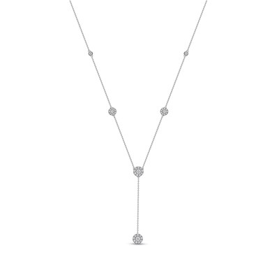 1.00 CT. T.W. Diamond Frame Station "Y" Necklace in 10K Gold
