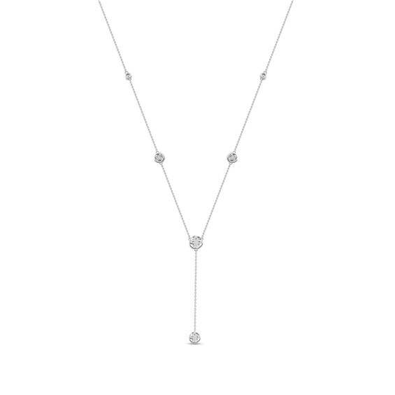 1.00 CT. T.W. Diamond Frame Station "Y" Necklace in 10K Gold
