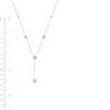 1.00 CT. T.W. Diamond Frame Station "Y" Necklace in 10K White Gold - 18.25"