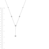 Thumbnail Image 3 of 1.00 CT. T.W. Diamond Frame Station "Y" Necklace in 10K White Gold - 18.25"