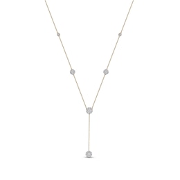 1.00 CT. T.W. Diamond Frame Station "Y" Necklace in 10K Gold - 18.25"