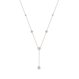 1.00 CT. T.W. Diamond Frame Station "Y" Necklace in 10K Rose Gold - 18.25"