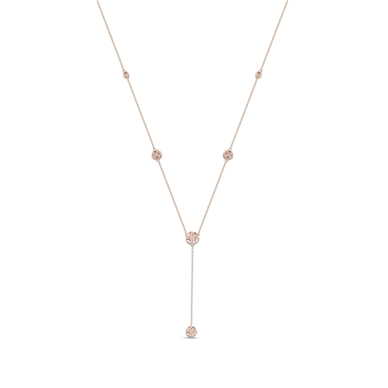 Main Image 2 of 1.00 CT. T.W. Diamond Frame Station "Y" Necklace in 10K Rose Gold - 18.25"