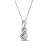 Thumbnail Image 2 of 0.50 CT. T.W. Diamond Frame Double Drop Pendant in 10K White Gold