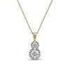 Thumbnail Image 1 of 0.50 CT. T.W. Diamond Frame Double Drop Pendant in 10K Gold