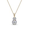 Thumbnail Image 0 of 0.50 CT. T.W. Diamond Frame Double Drop Pendant in 10K Gold