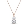 Thumbnail Image 0 of 0.50 CT. T.W. Diamond Frame Double Drop Pendant in 10K Rose Gold