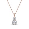 Thumbnail Image 1 of 0.50 CT. T.W. Diamond Frame Double Drop Pendant in 10K Rose Gold