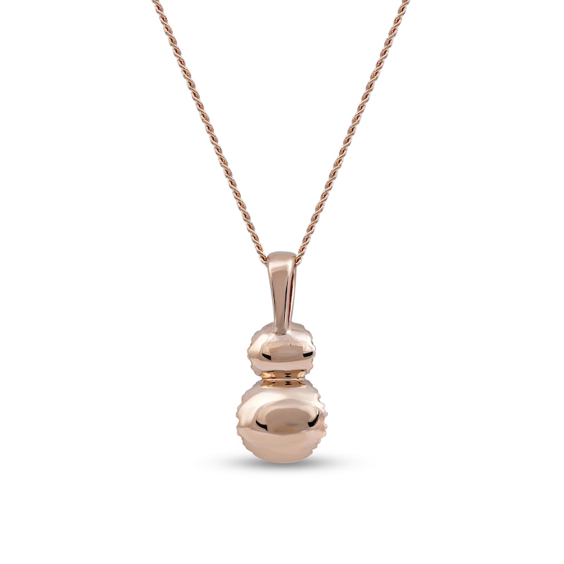 0.50 CT. T.W. Diamond Frame Double Drop Pendant in 10K Rose Gold